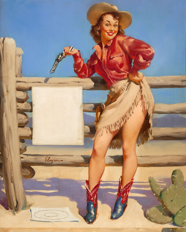 Cowgirl with revolver