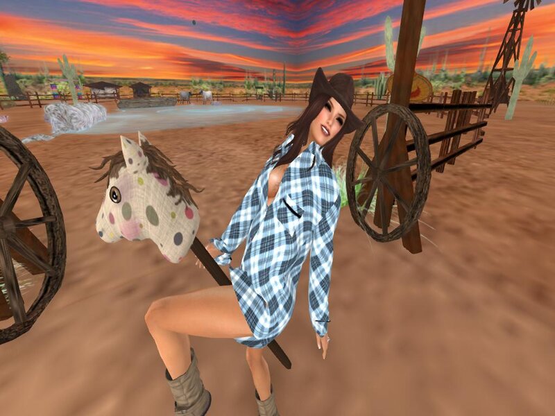 Cowgirl with Toy Horse