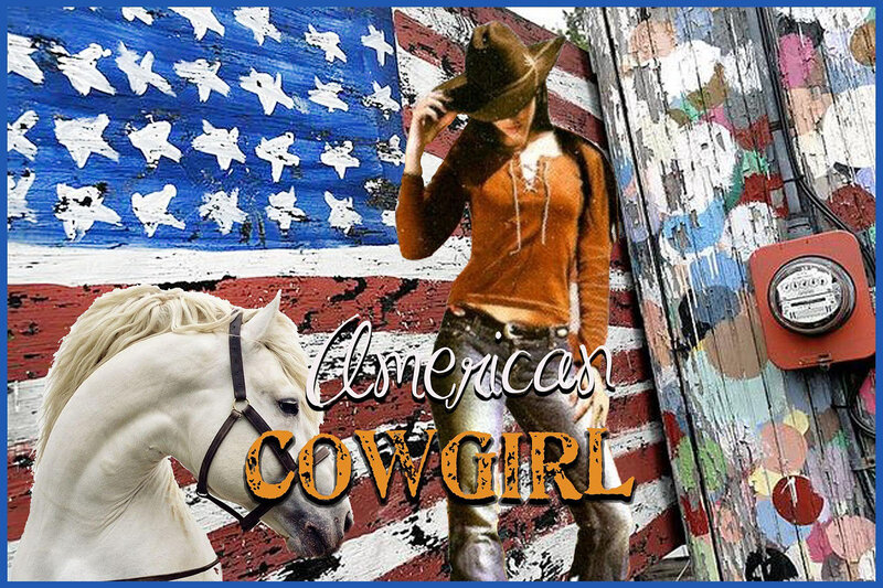 Cowgirl with White Horse