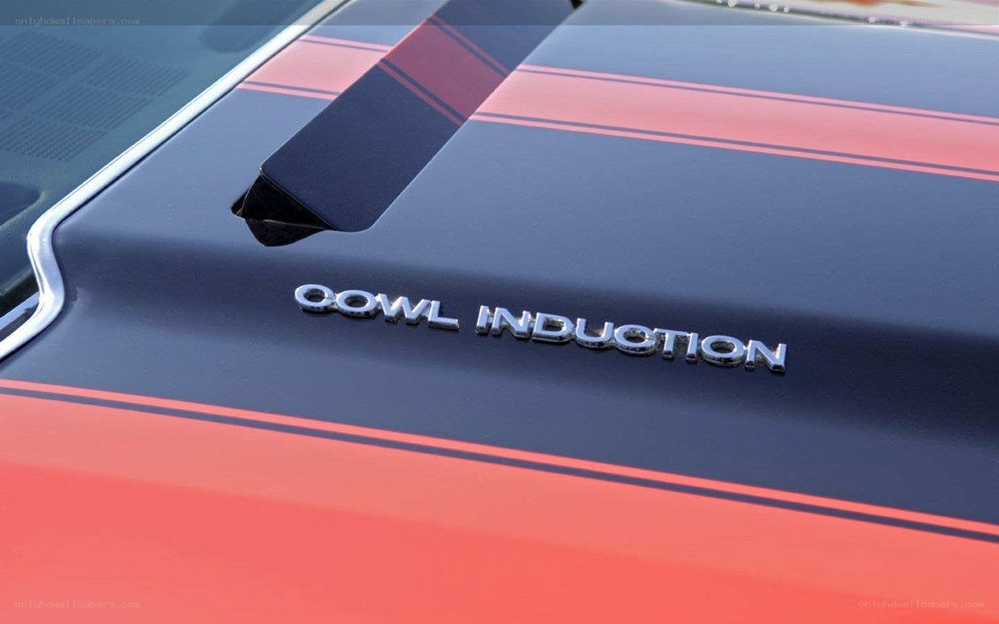 Cowl Induction emblem on car