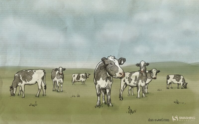 Cows grazing in a field