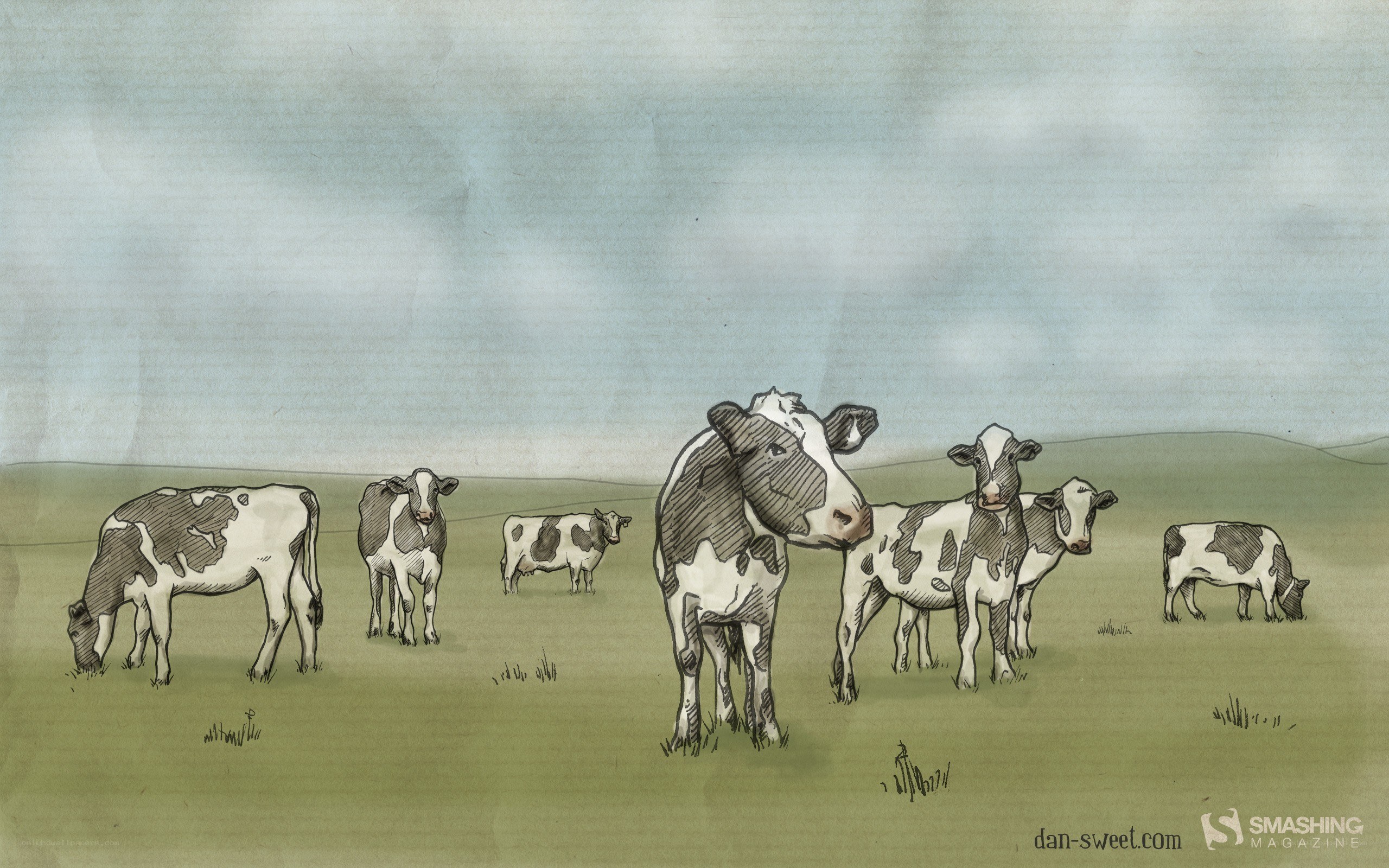 Cows grazing in a field