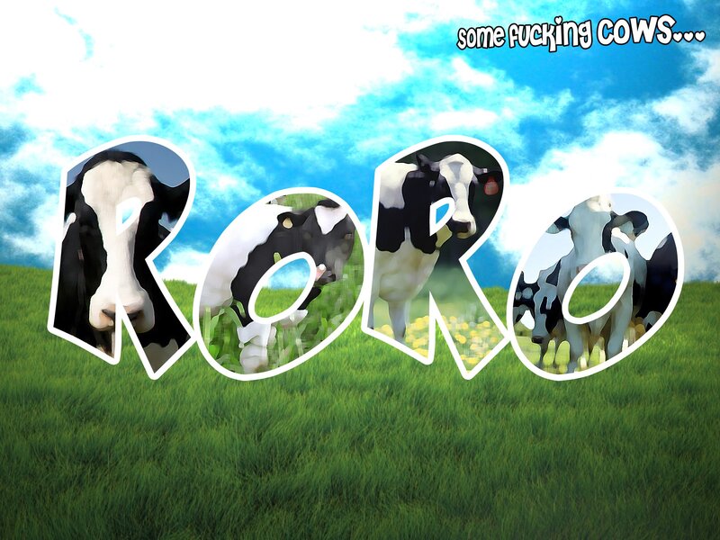 Cows in a Field — Green, Playful