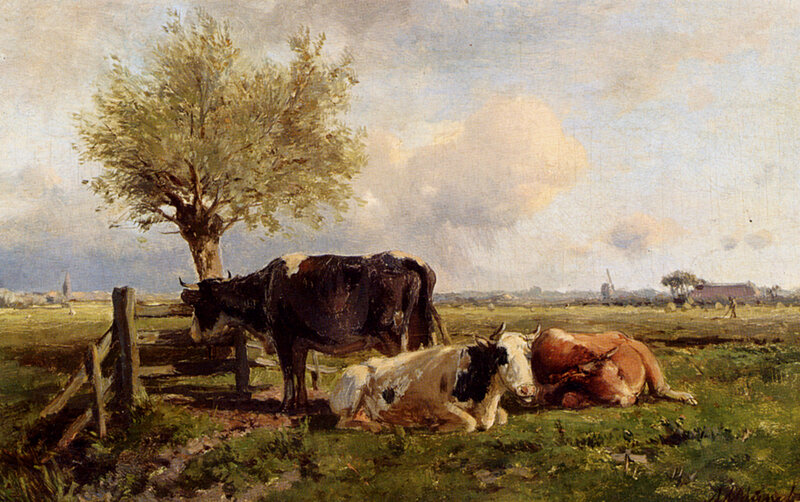 Cows in a Field — Green, Serene, Afternoon