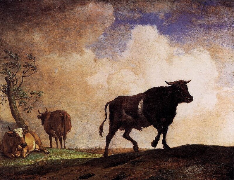 Cows in a pastoral landscape