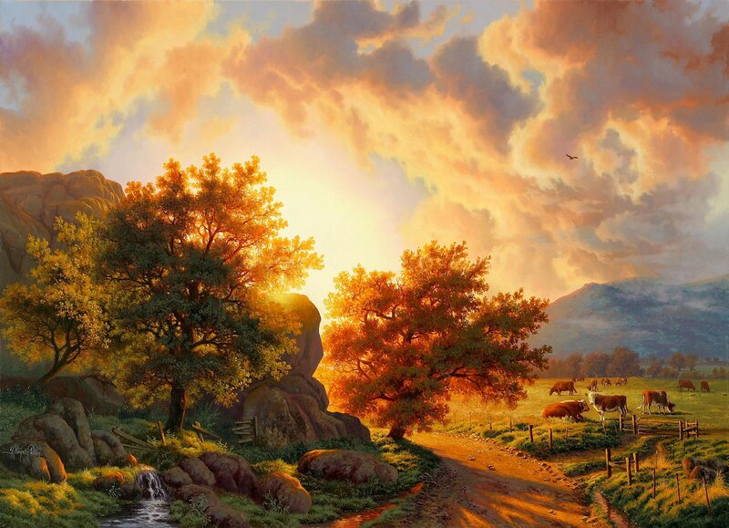 Cows in a Pasture — Orange
