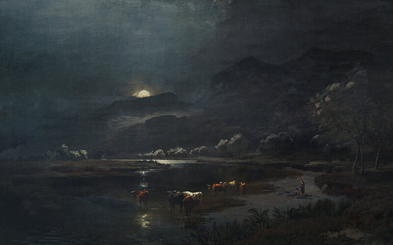 Cows in a River — Dark Blue
