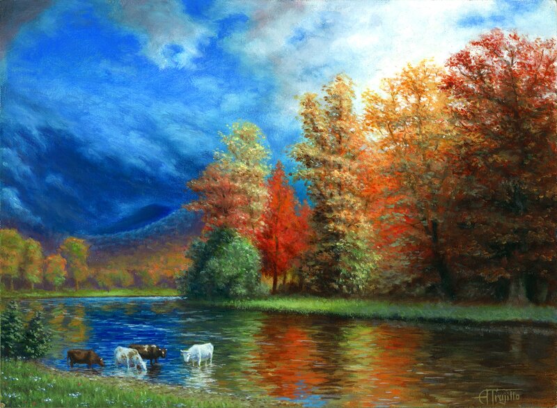Cows in a River
