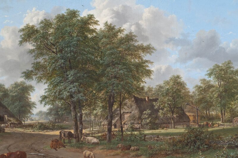 Cows in a Village — Green