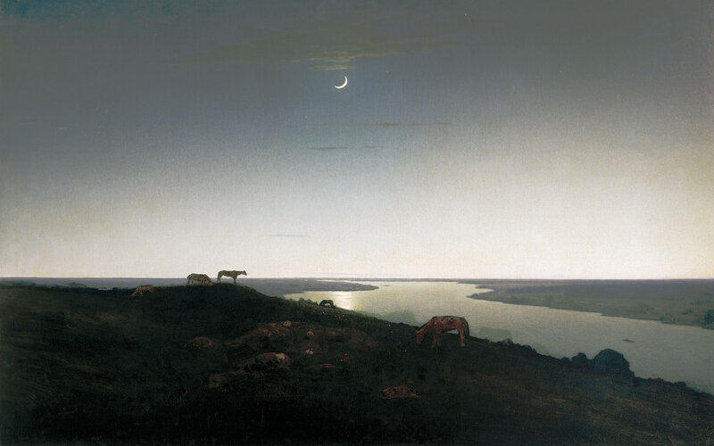 Cows on a Hillside — Gray