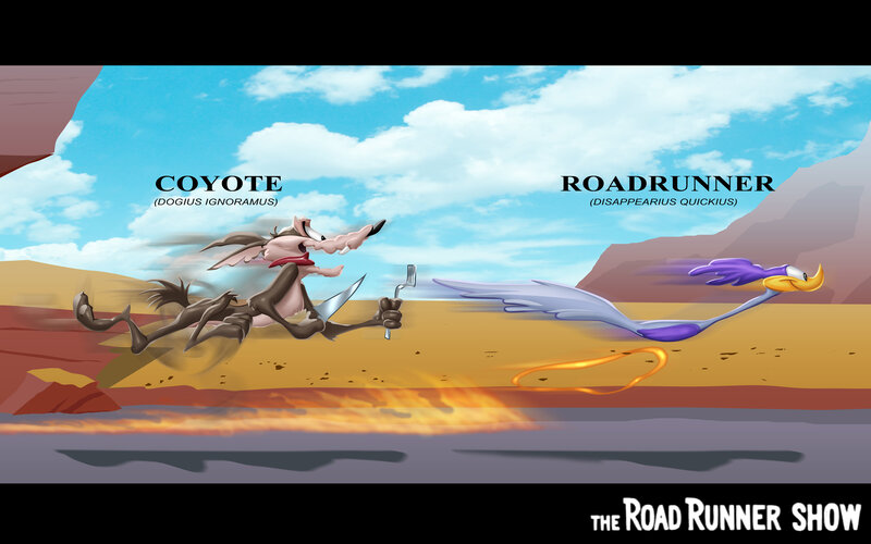 Coyote Chasing Roadrunner
