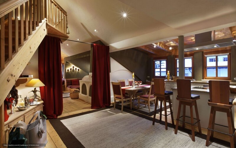 Cozy Alpine Lodge Interior