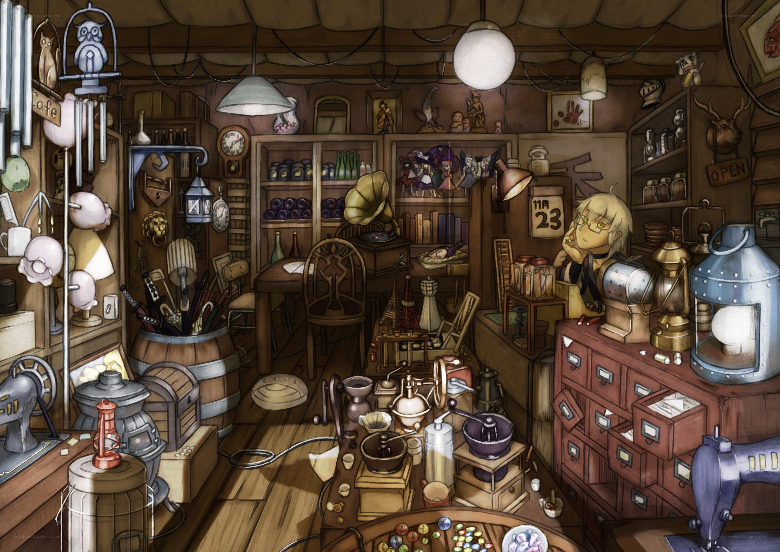 cozy antique shop interior