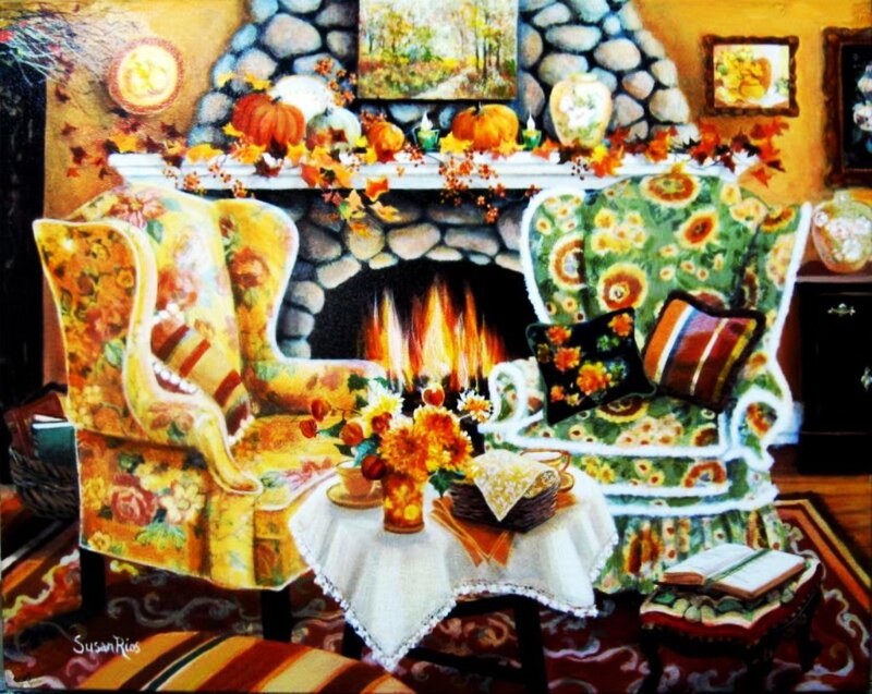Cozy Autumn Living Room — Yellow