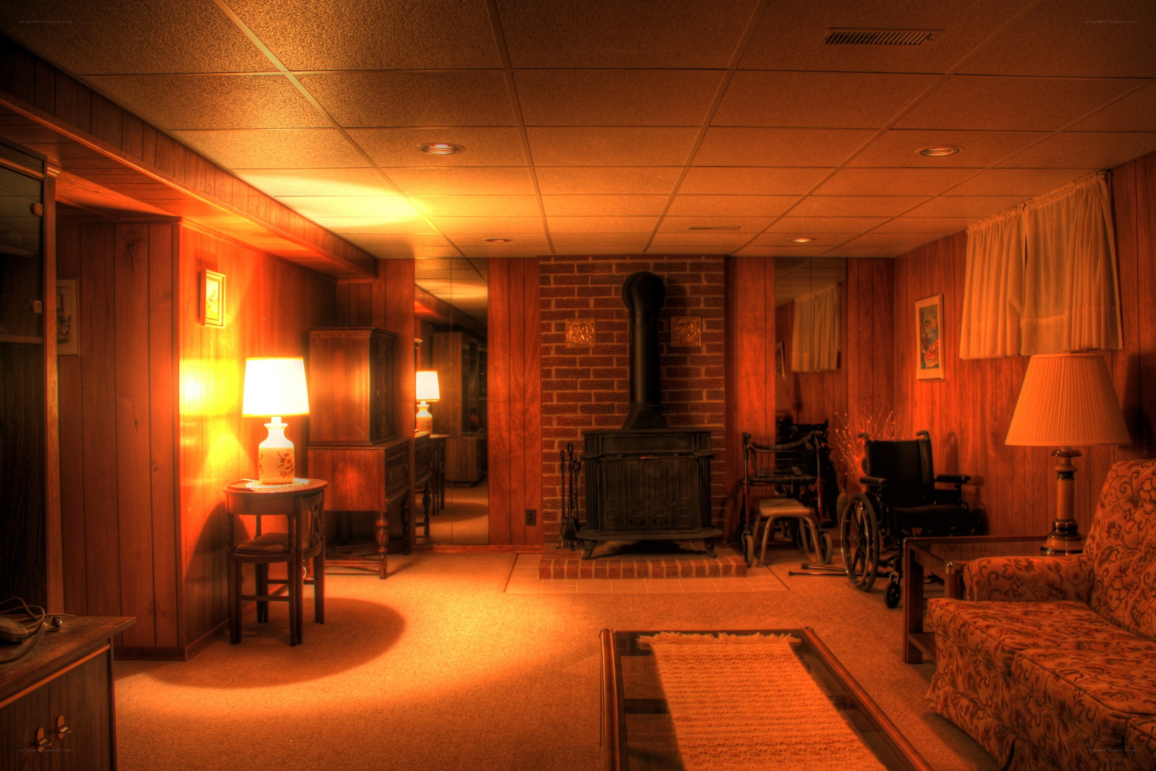 cozy basement living room