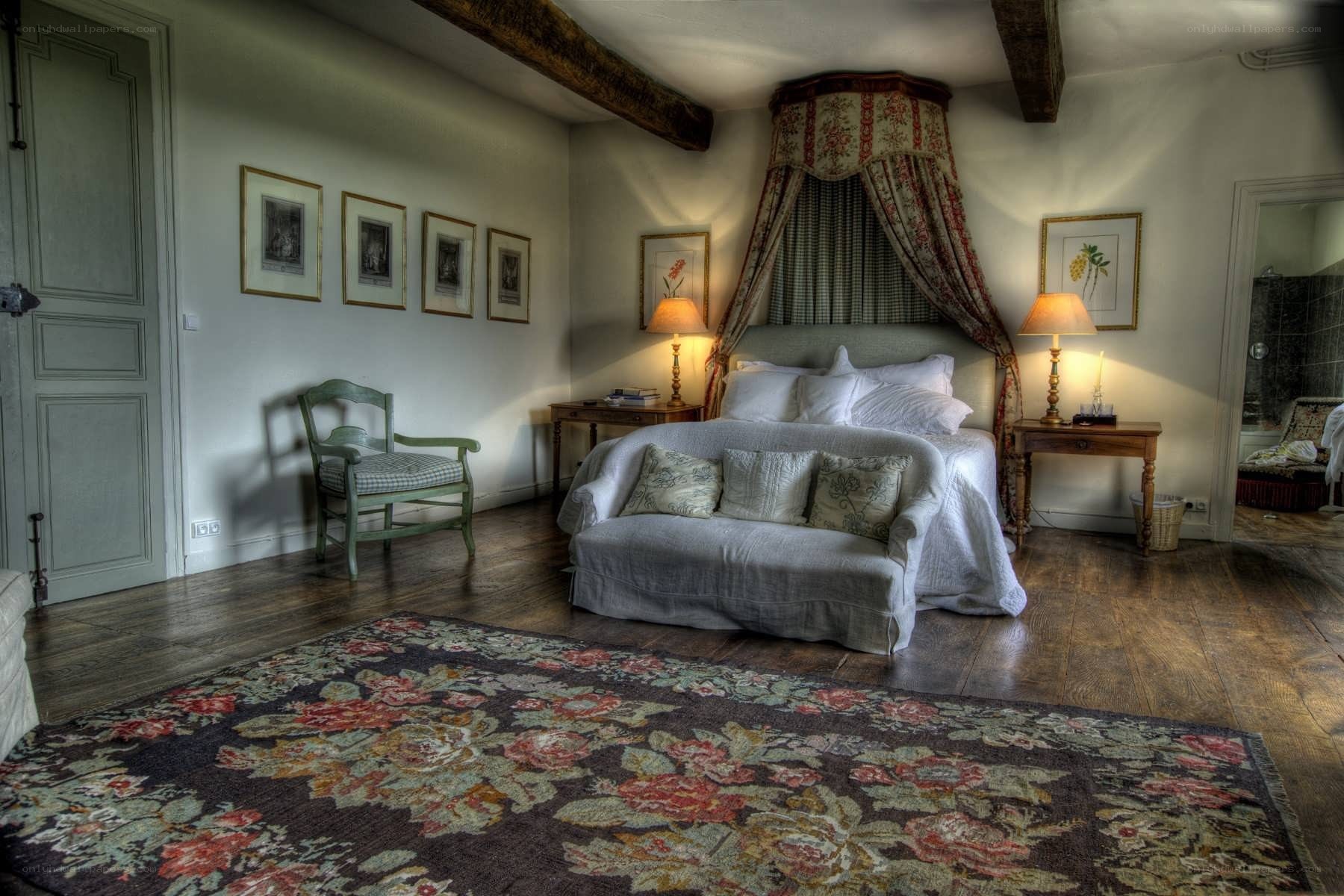 Cozy bedroom with canopy bed