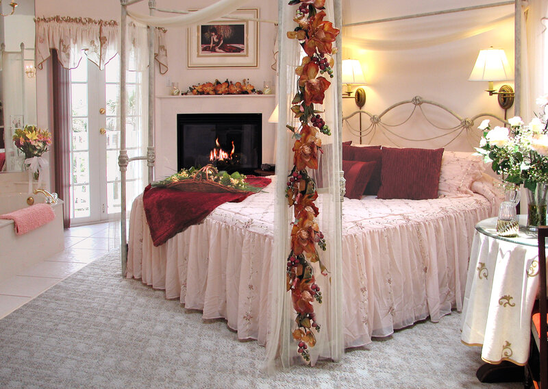 Cozy bedroom with canopy bed