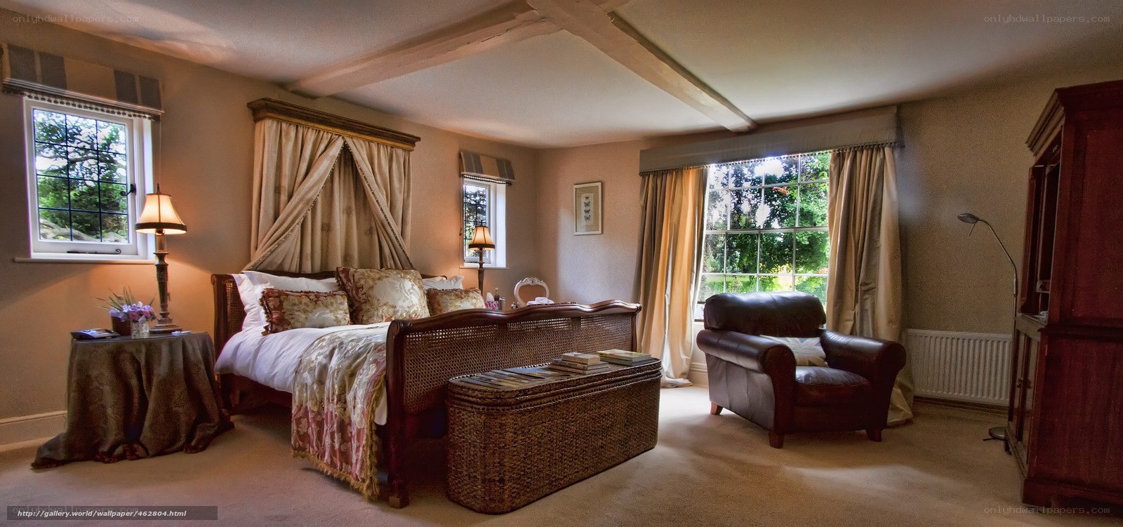 cozy bedroom with canopy bed