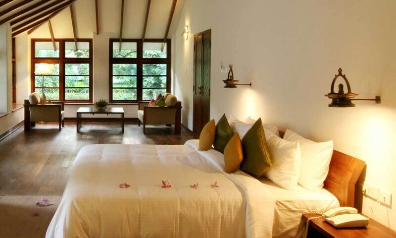 Cozy bedroom with garden view