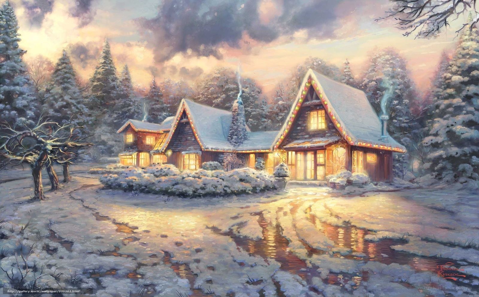Cozy cabin in winter