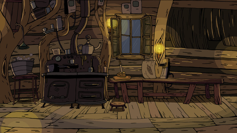 cozy cabin kitchen interior