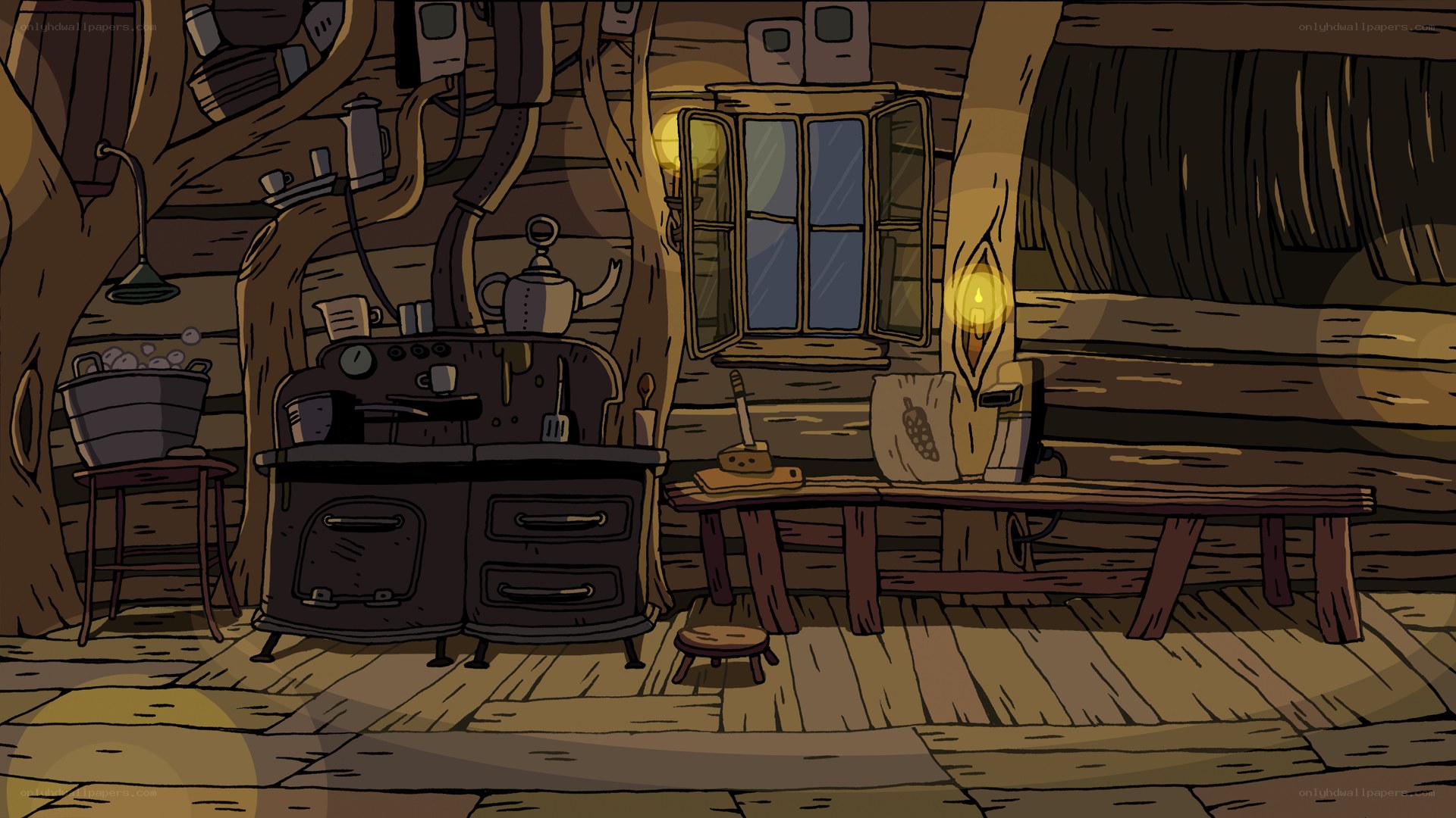cozy cabin kitchen interior