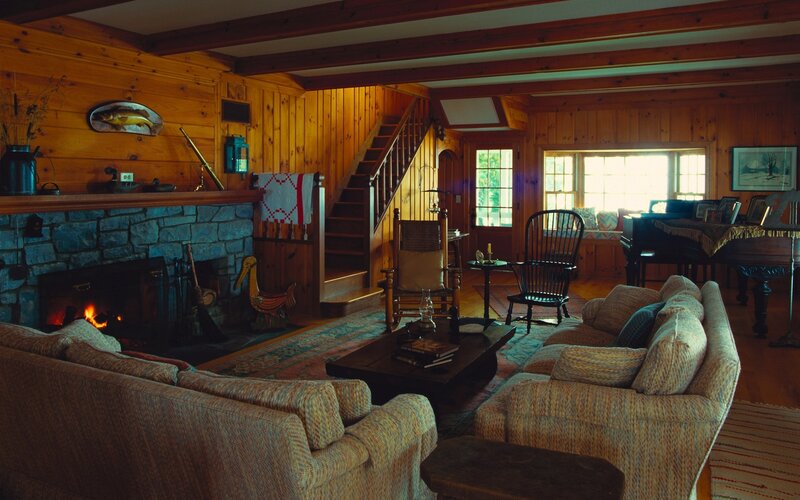 Cozy cabin living room