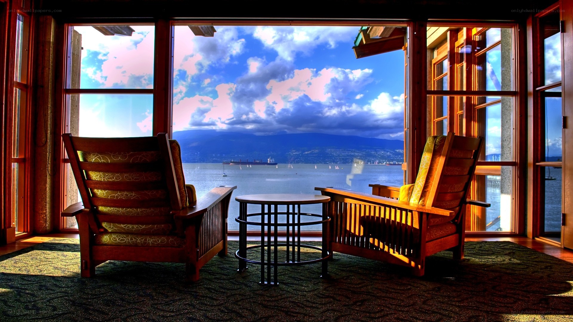 Cozy chairs with ocean view
