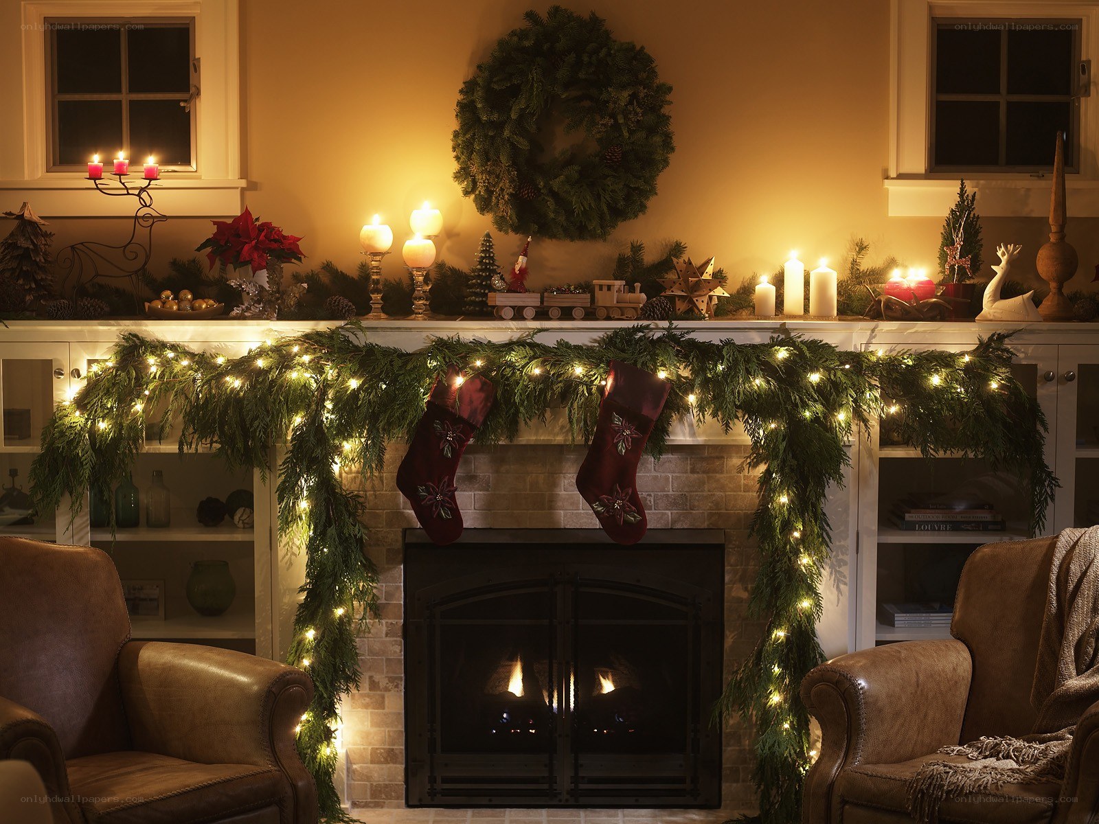 Cozy Christmas fireplace
