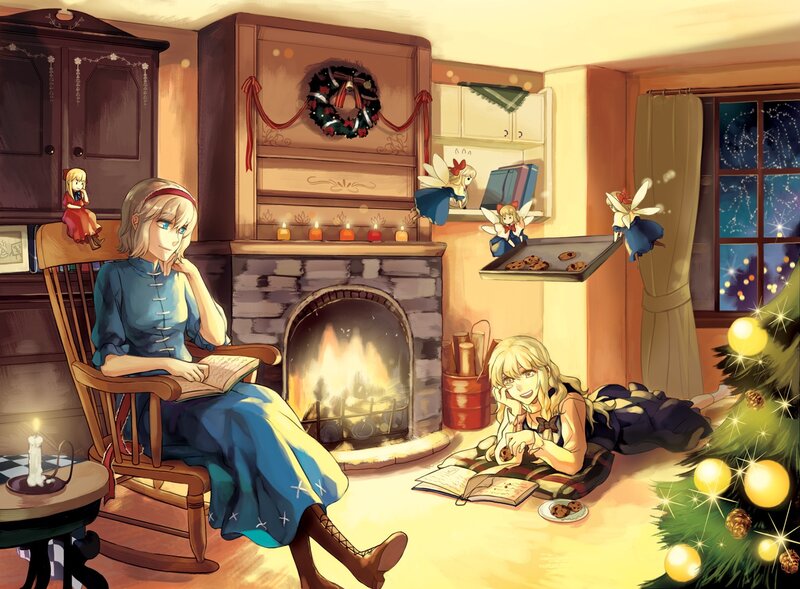 Cozy Christmas scene with fairies