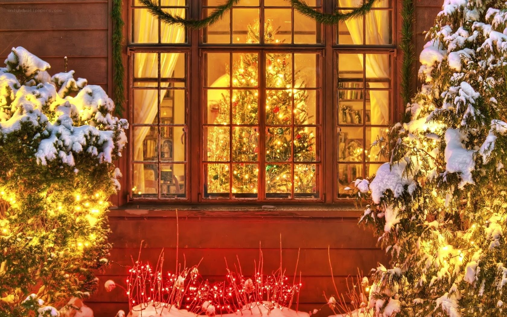 Cozy Christmas window display