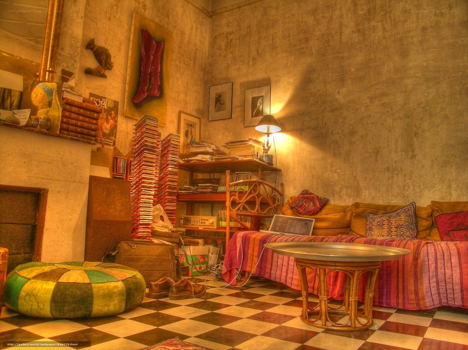 Cozy cluttered living room
