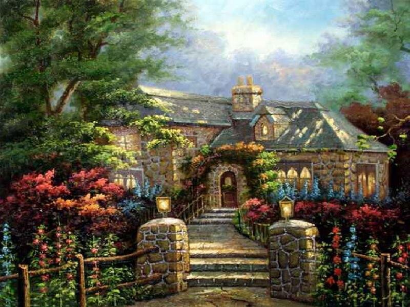 Cozy cottage in a lush garden