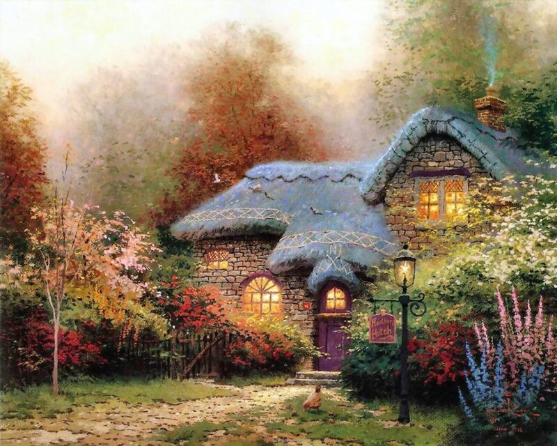Cozy cottage in autumn