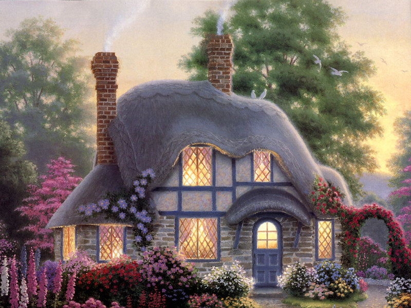 Cozy cottage in garden