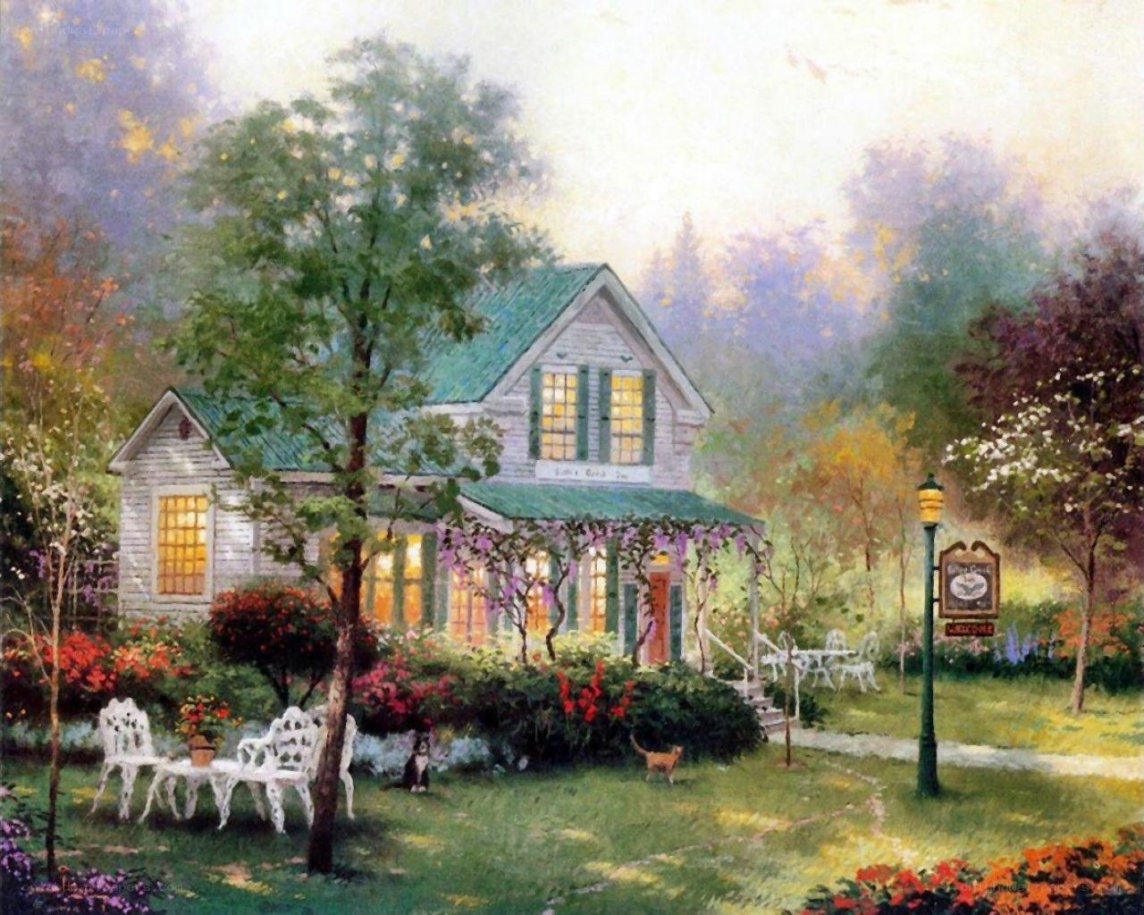 Cozy cottage in garden