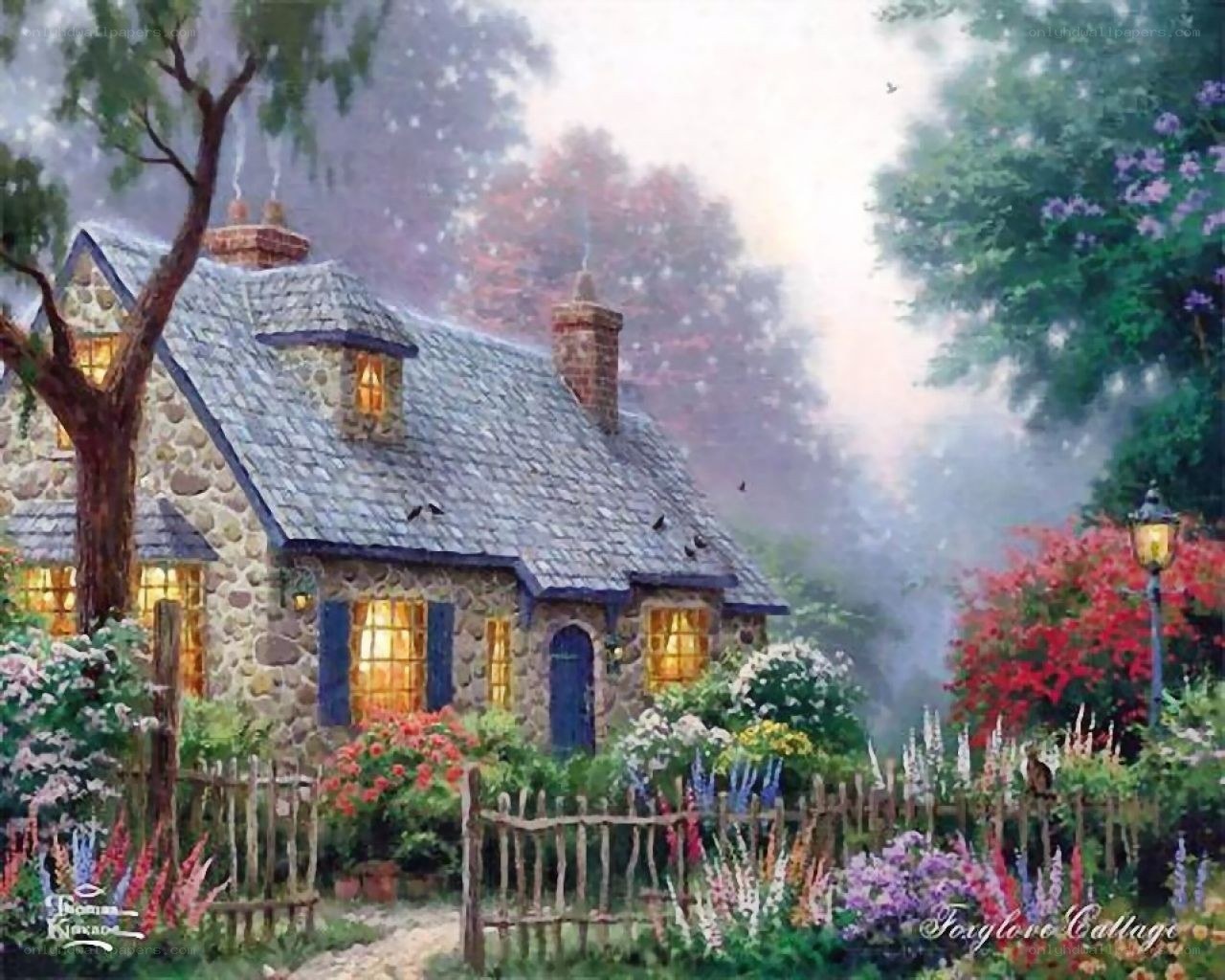 Cozy cottage in the mist