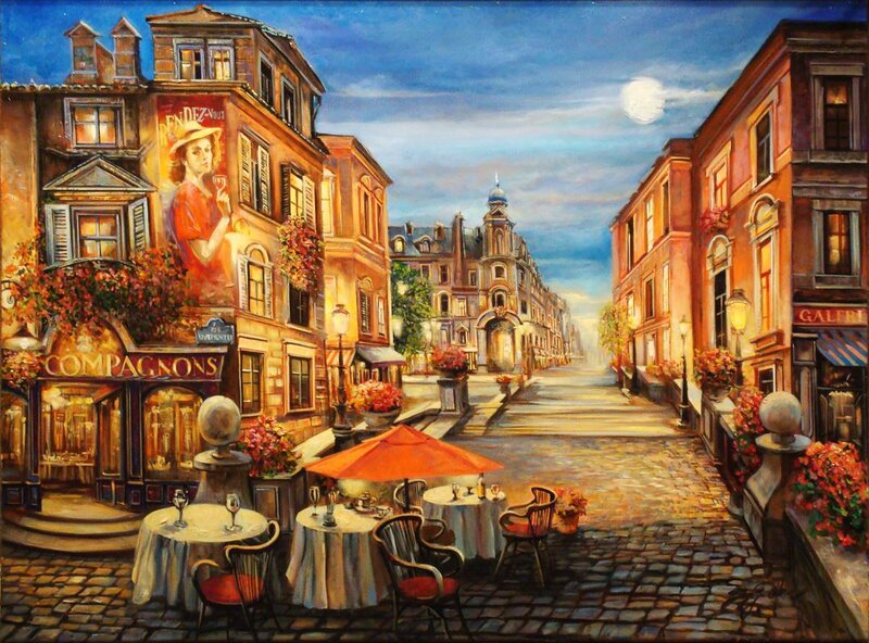 Cozy European Street Scene