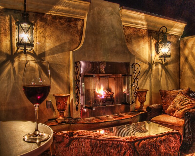 Cozy fireplace lounge