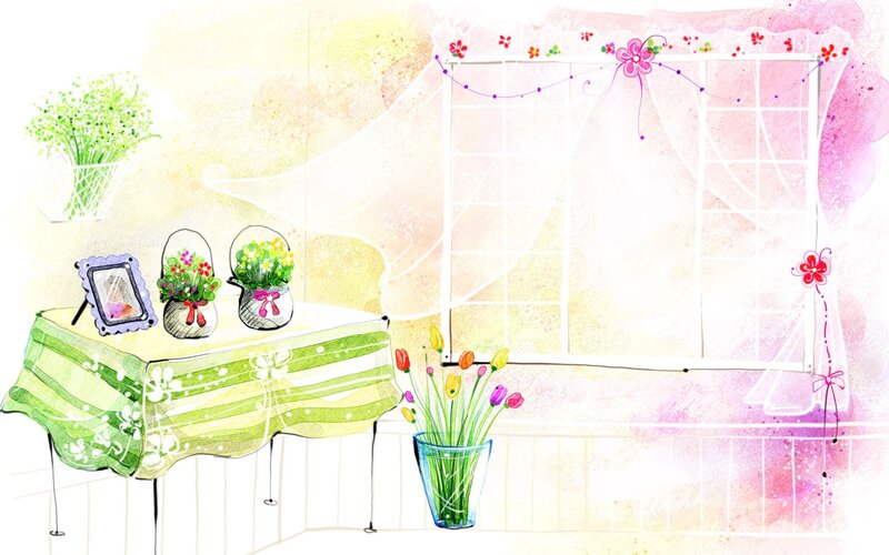 cozy floral room scene