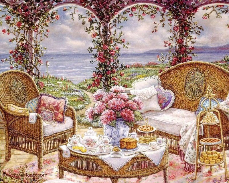 Cozy garden tea party