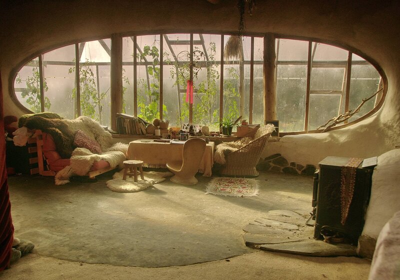 Cozy greenhouse living room