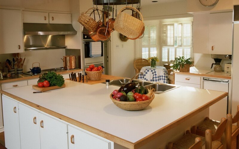 cozy kitchen with fruit basket