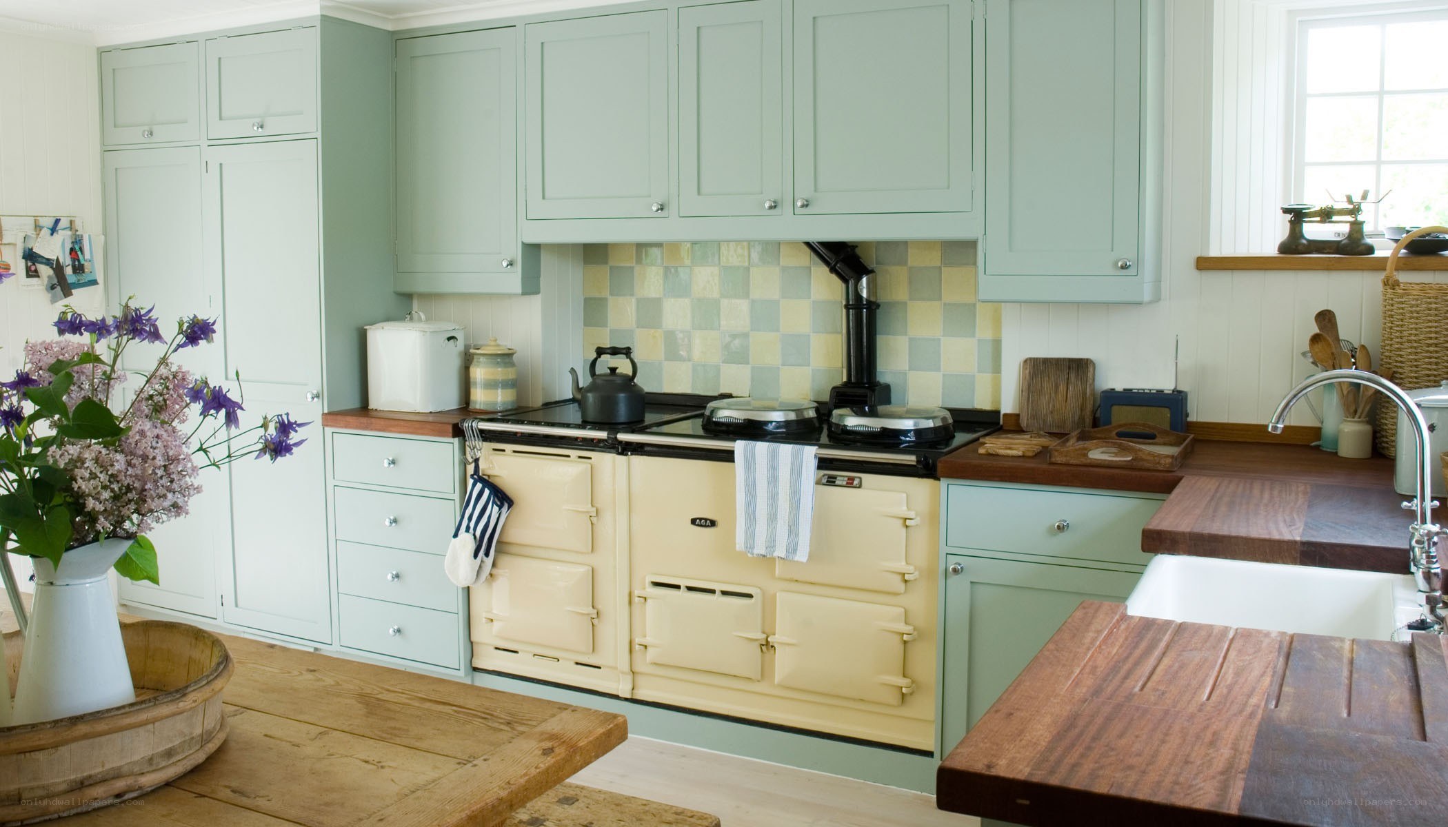 cozy kitchen with vintage stove