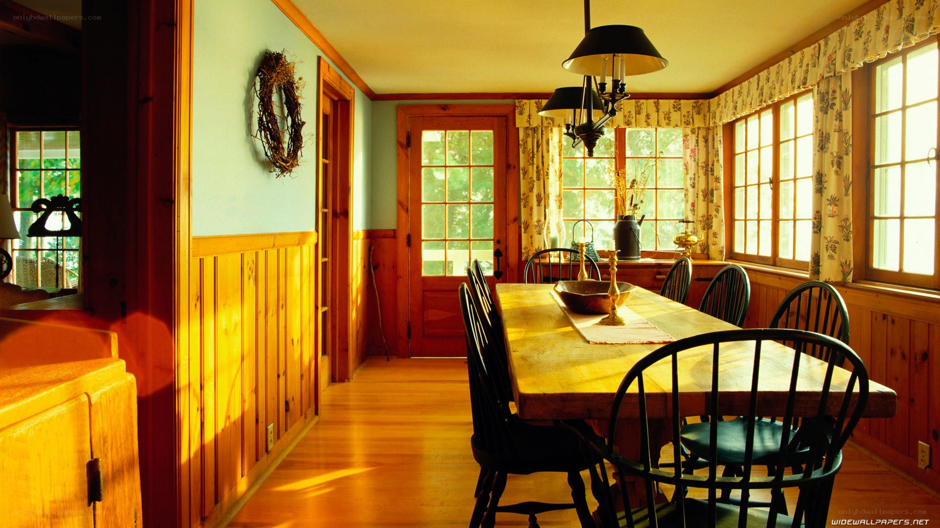 cozy kitchen with wooden table