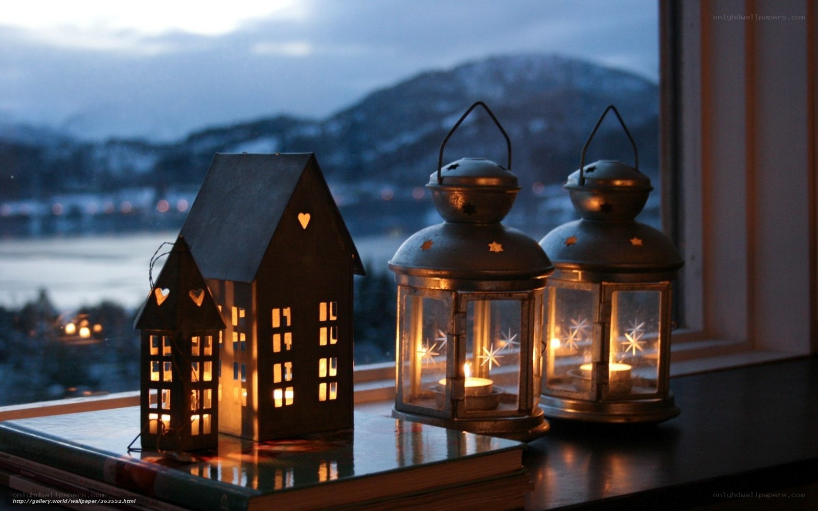 Cozy lanterns by the window