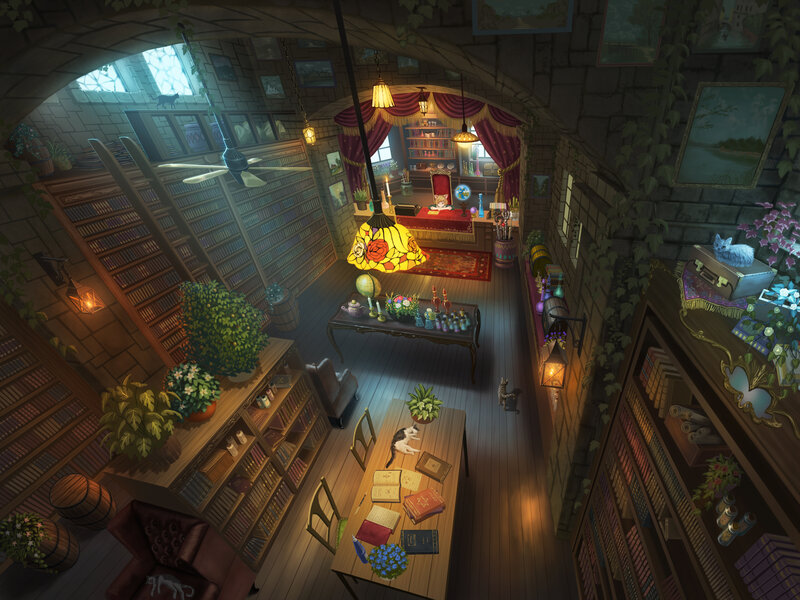 Cozy Library Interior