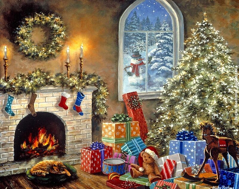 Cozy Living Room at Christmas
