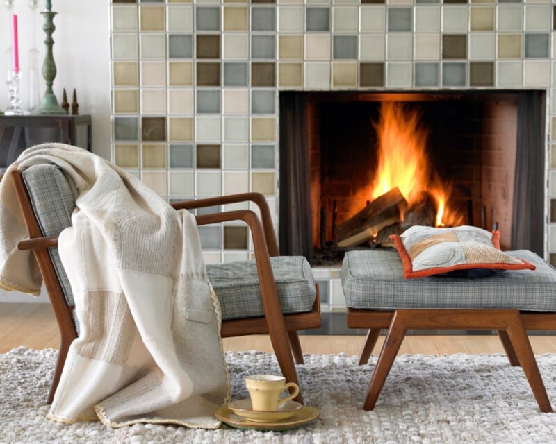 Cozy living room by the fireplace