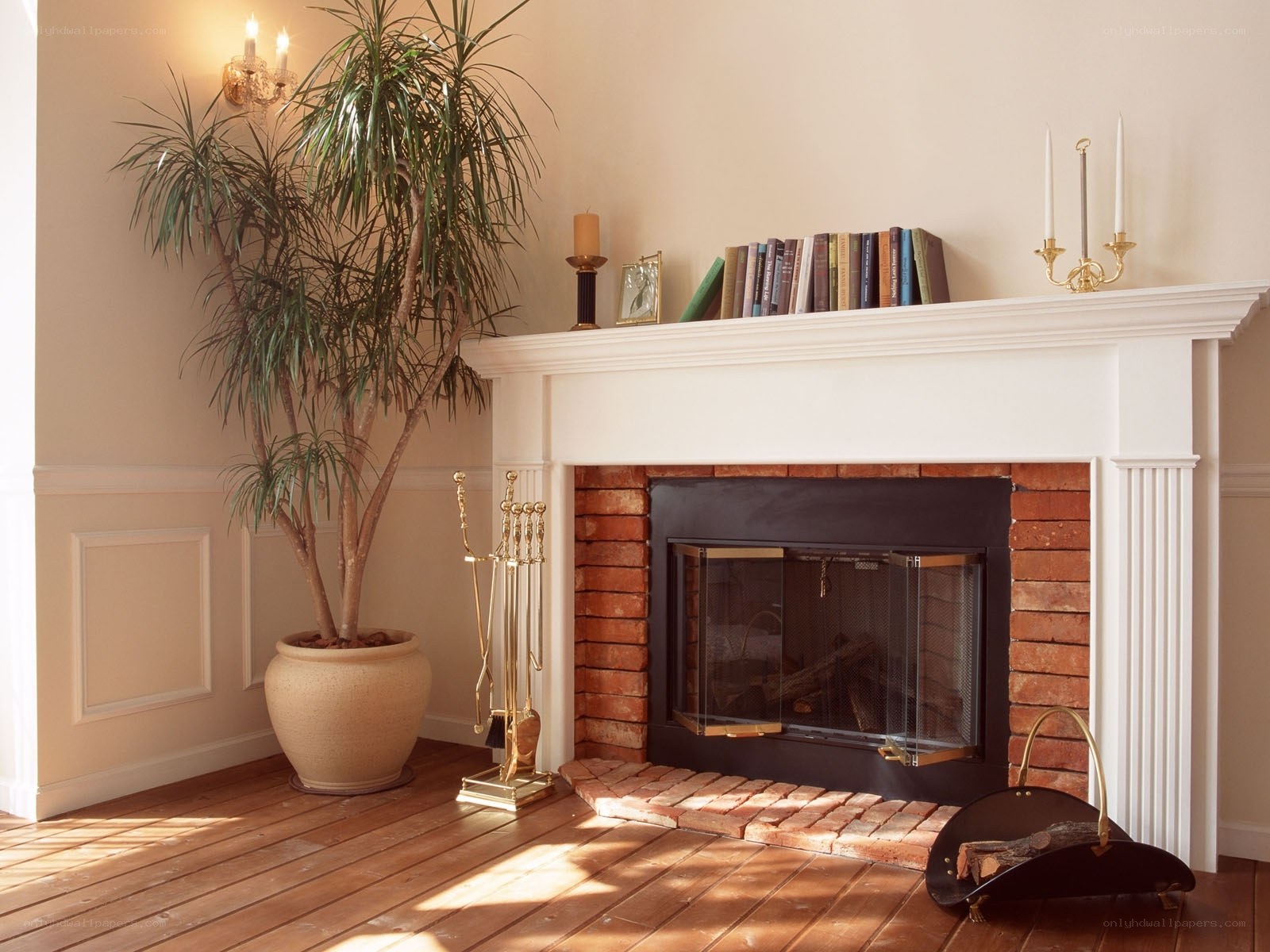 cozy living room fireplace
